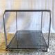 Side table in chromed metal and smoked glass, 60s-70s