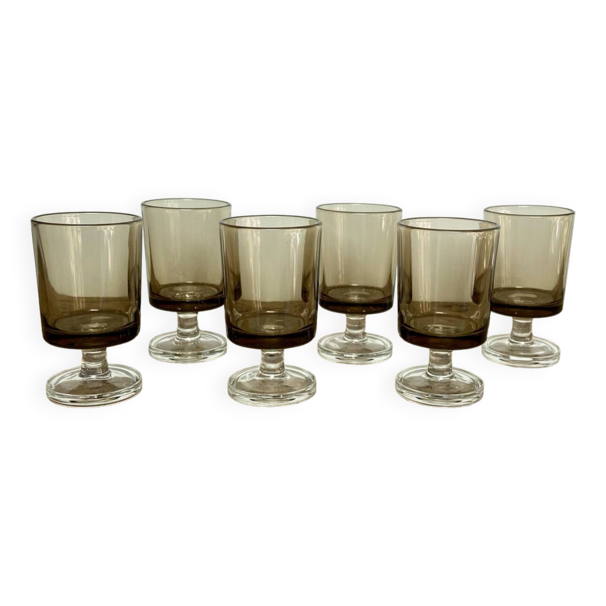 6 smoked liqueur glasses luminarc france