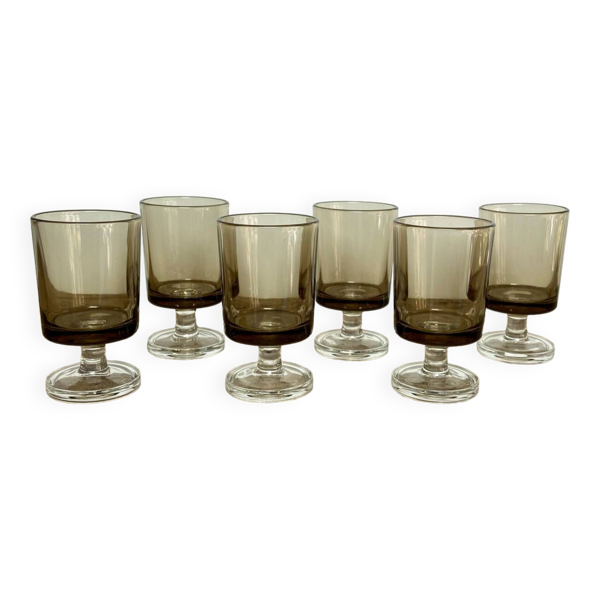 6 verres à liqueur fumé luminarc france