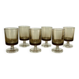 6 smoked liqueur glasses luminarc france