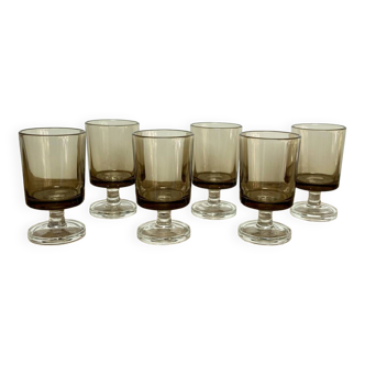 6 verres à liqueur fumé luminarc france