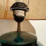 80s faux malachite ceramic lamp