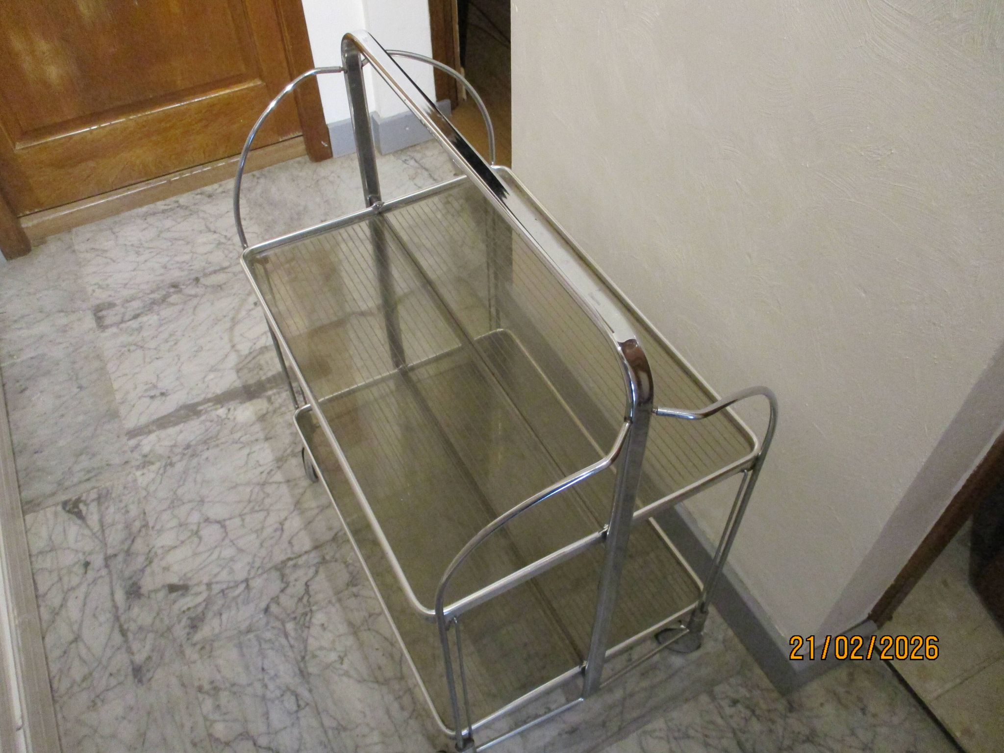 Folding dessert trolley on wheels, 1970s