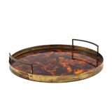 Hollywood regency round tray, Italy 1970s