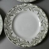 4 Terre de Fer Saint Amand flat plates, mimosa decoration