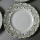 4 assiettes plates Terre de Fer Saint Amand, décor mimosas