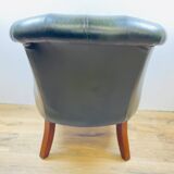 Chesterfield armchair in English green leather