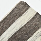6x10 Brown & Beige Handmade Wool Kilim Rug, 195x324Cm