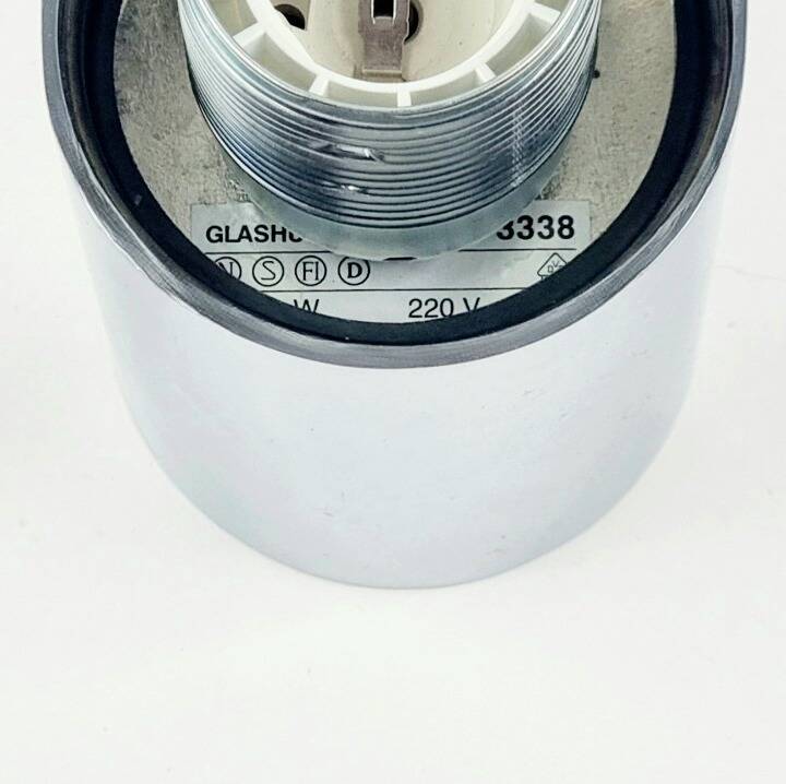 Mid Century Opaline Glass & Chrome Wall Lights from Limburg, Germany, 1970s