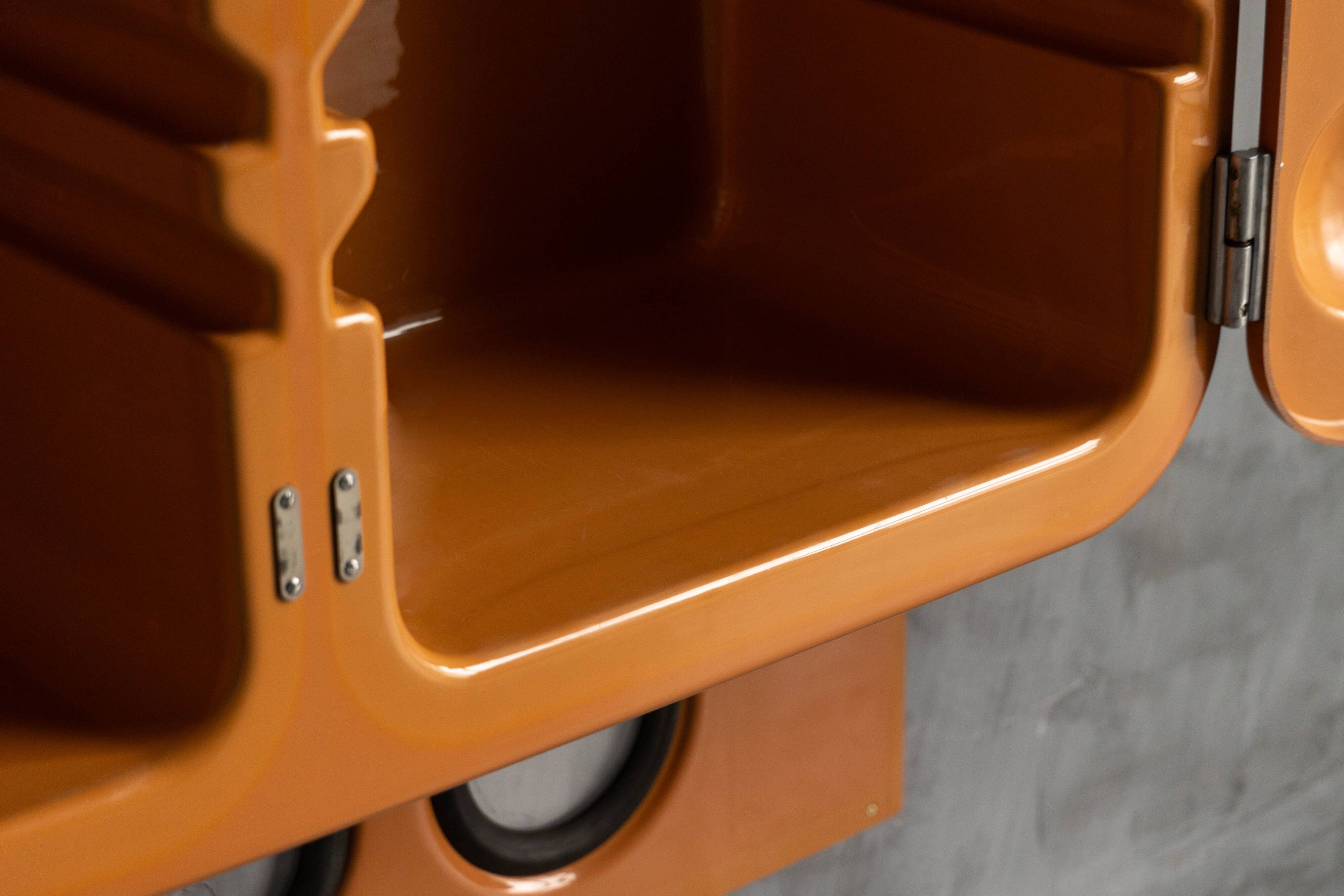 Edition Somop Wardrobe in Orange Molded Plastic, France, 1970s