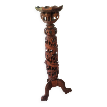 ANTIQUE EXOTIC WOOD TRIPOD SADDLE 1890