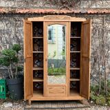 Parisian art deco wardrobe in solid raw oak, removable