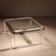 Square Lucite & Brass Coffee Table | Europe 1970s
