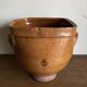 XXL glazed earthenware cache pot from the countryside, planter 1950