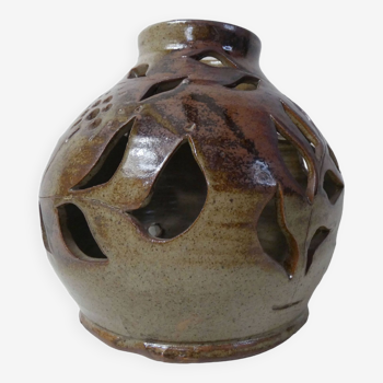 openwork stoneware vase