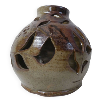 openwork stoneware vase