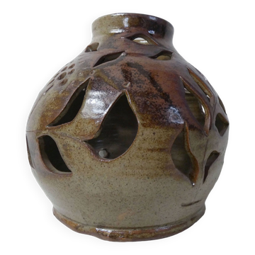 openwork stoneware vase
