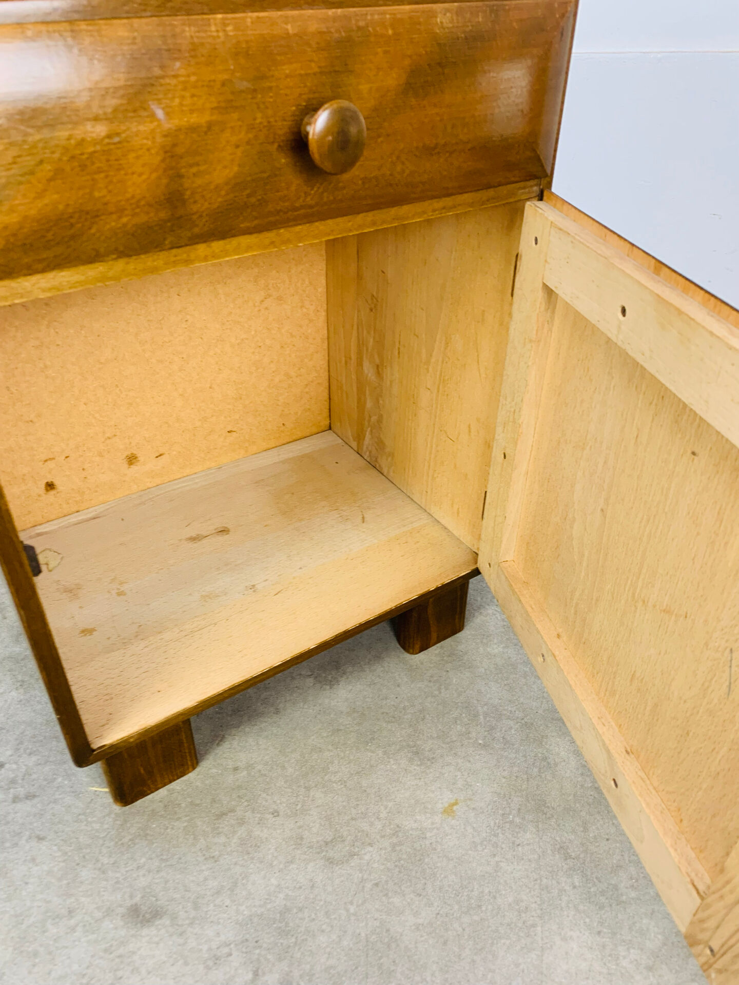 Art Deco bedside table in wood, 1940s/50s