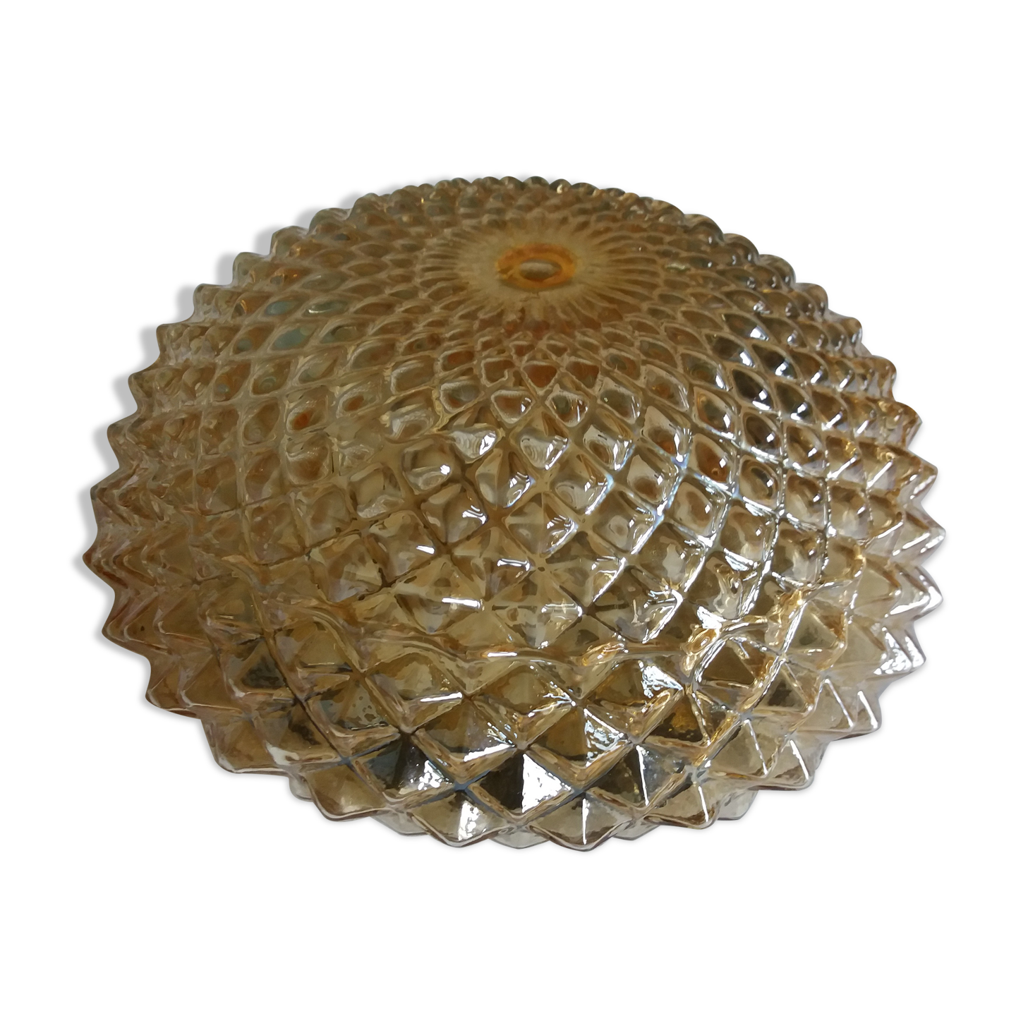 Molded glass wall lamp or ceiling lamp