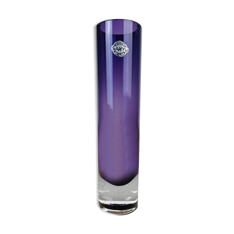Japanese roll vase Sanyu purple glass