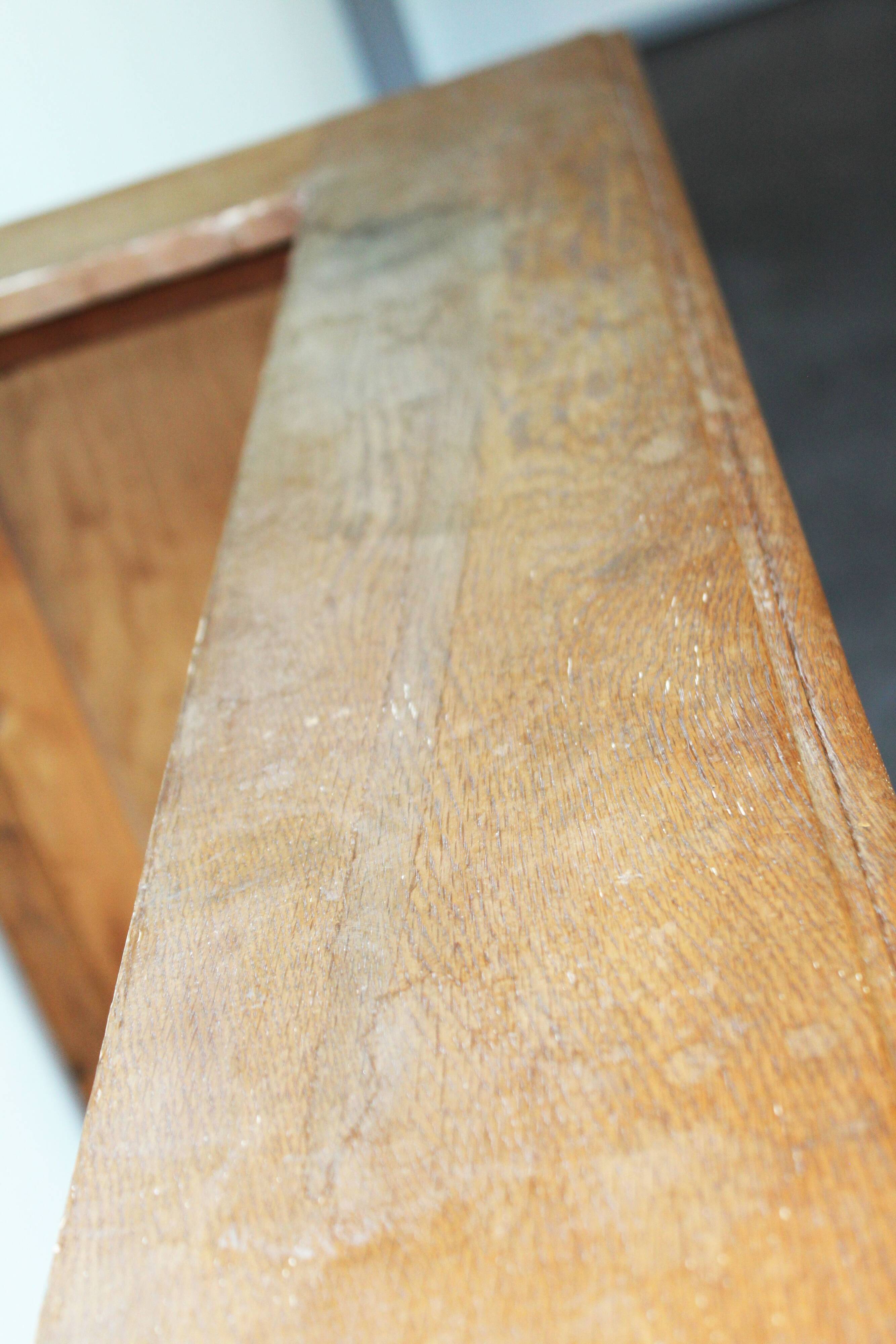 Oak fireplace mantel, Empire style.