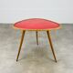 Table d'appoint tripode osier rouge années 50