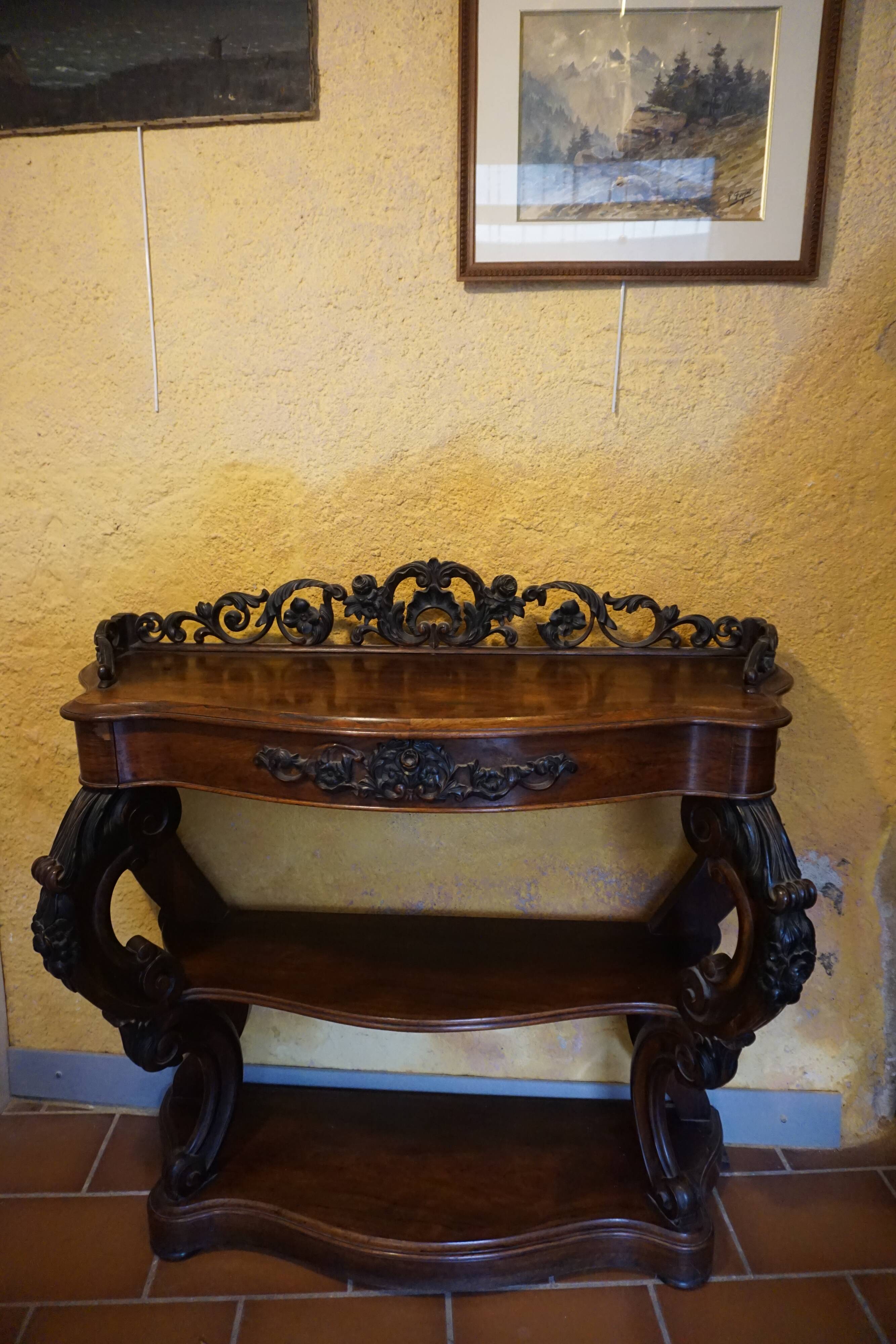 Mahogany console from around 1860.