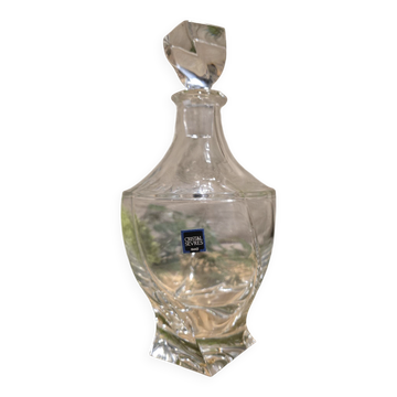 Cristal de Sèvres – carafe à whisky ancienne – cristal taillé avec éti