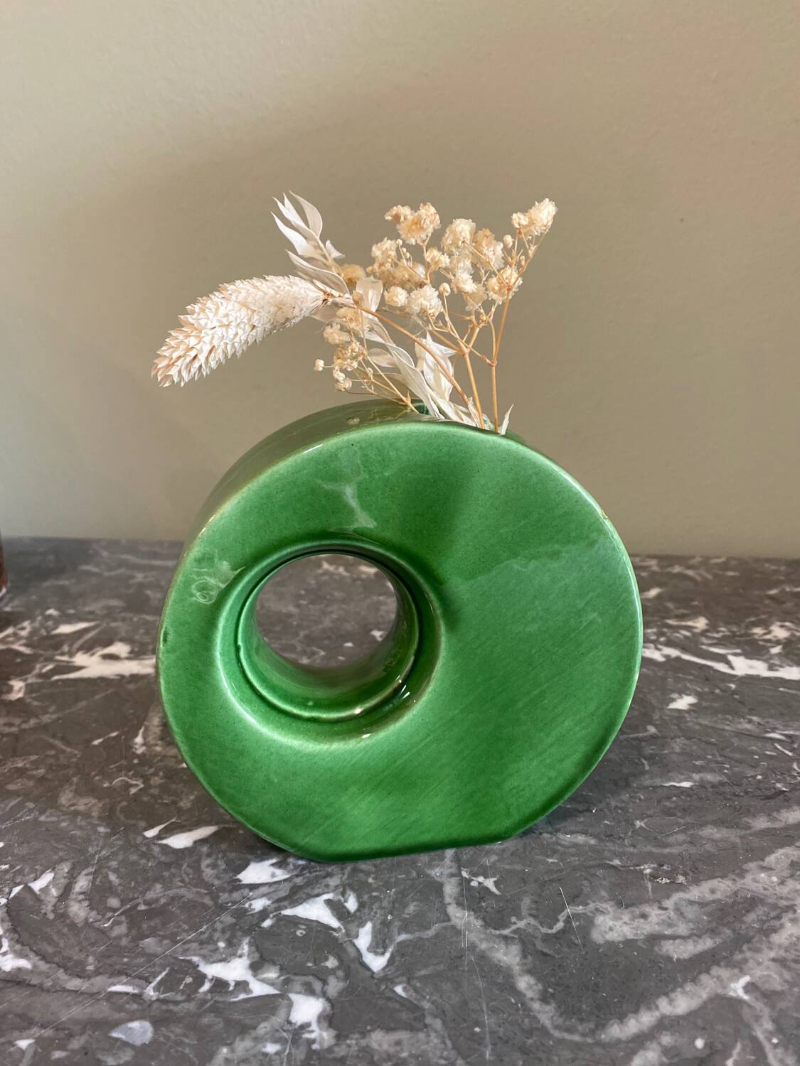 Green designer vase