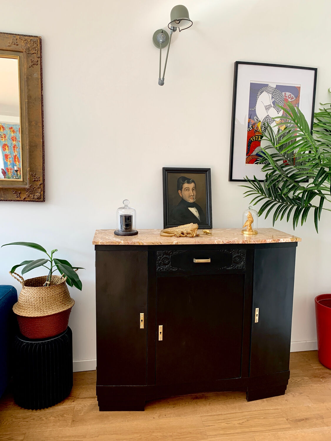 Black art deco cabinet