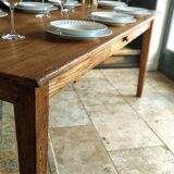 Solid oak farmhouse table 80x185