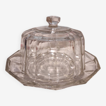 French vintage glass cheese dish