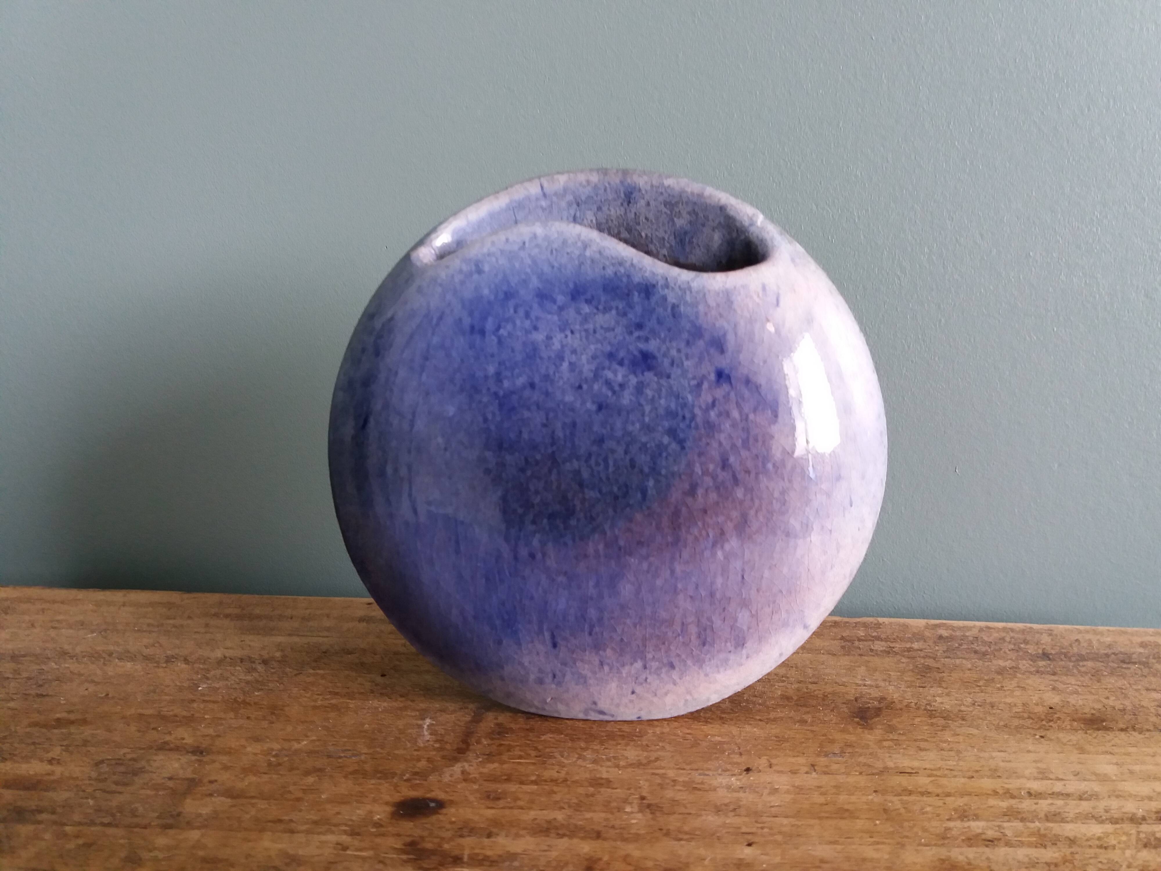 Blue ceramic lentil vase