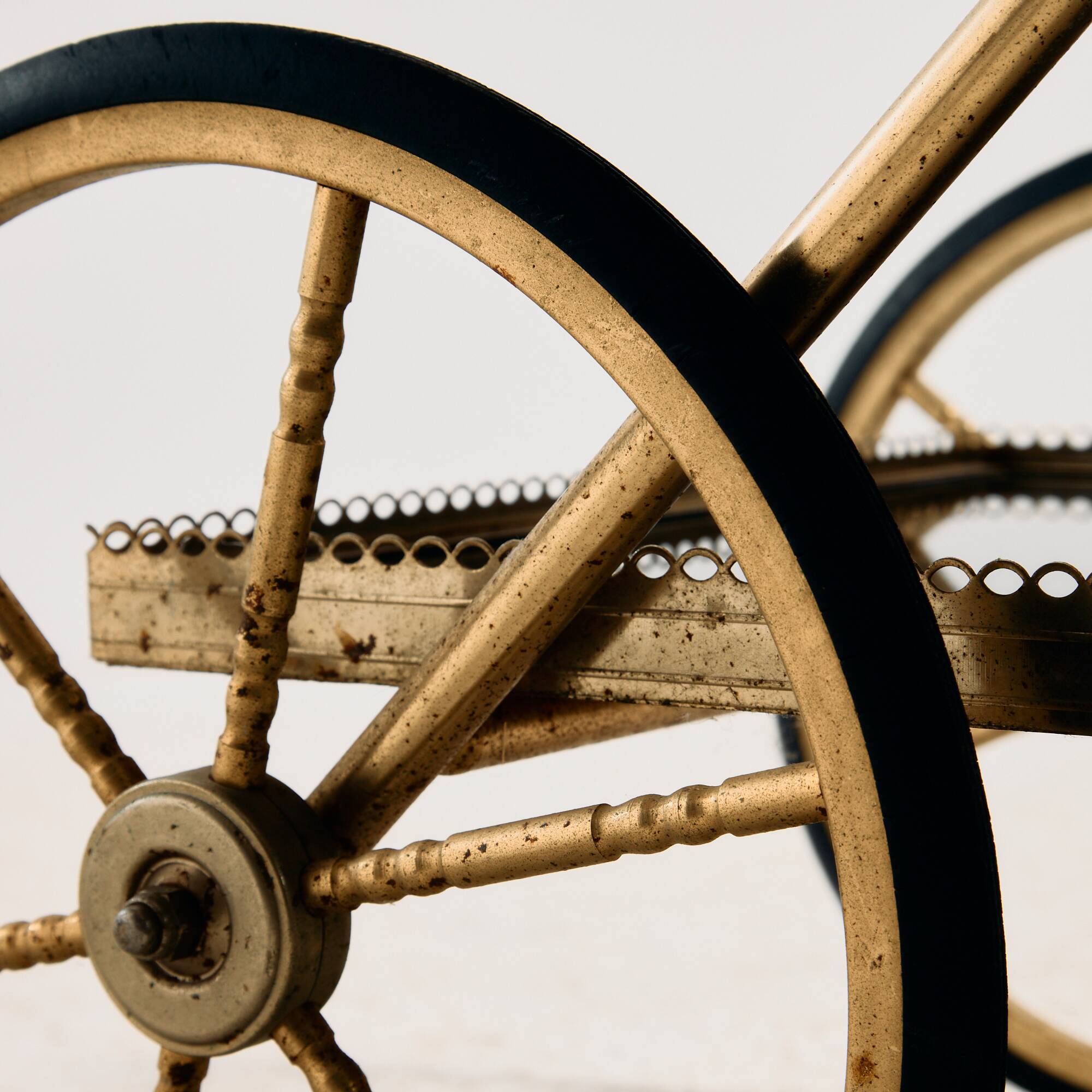 Brass-framed dessert trolley by Maison Jansen, France.