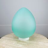 Lampe œuf Domec verre vert pâle années 70