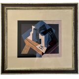 Juan Gris "Bowl of fruit and newspaper, signature of the author Offset lithograph