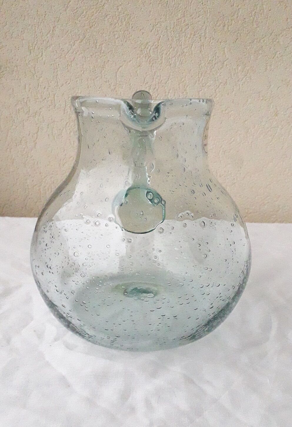Bubbled glass pitcher
