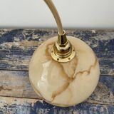 Art Deco walking lamp in marbled beige opaline