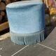 Vintage blue velvet pouf