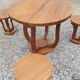 Coffee table and its three art deco stools in blond mahogany 1930