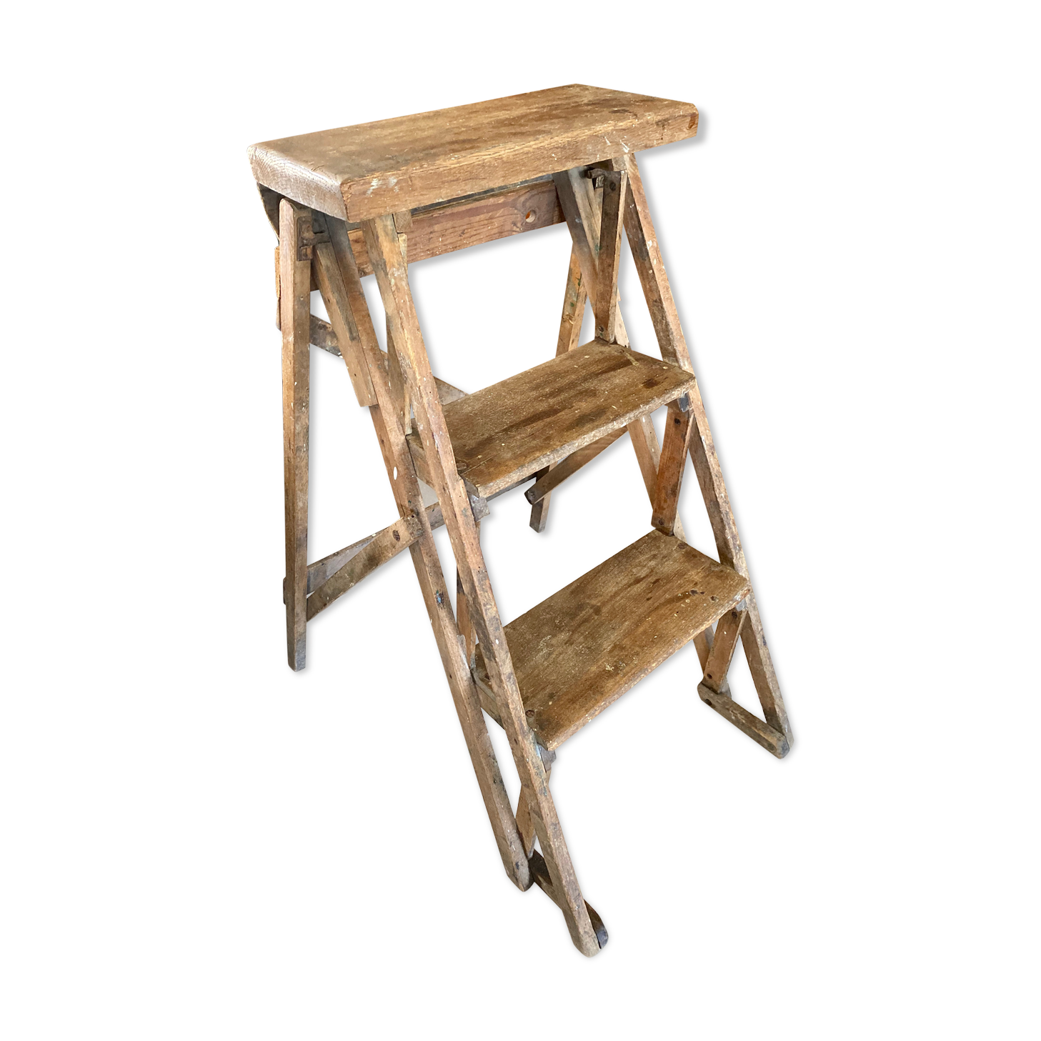 Escabeau bois 3 marches vintage | Selency