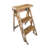 Wooden stepladder 3 vintage steps