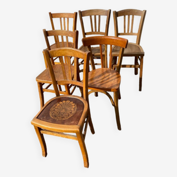 Set of 6 dark bistro chairs