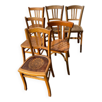 Set de 6 chaises bistrot foncées