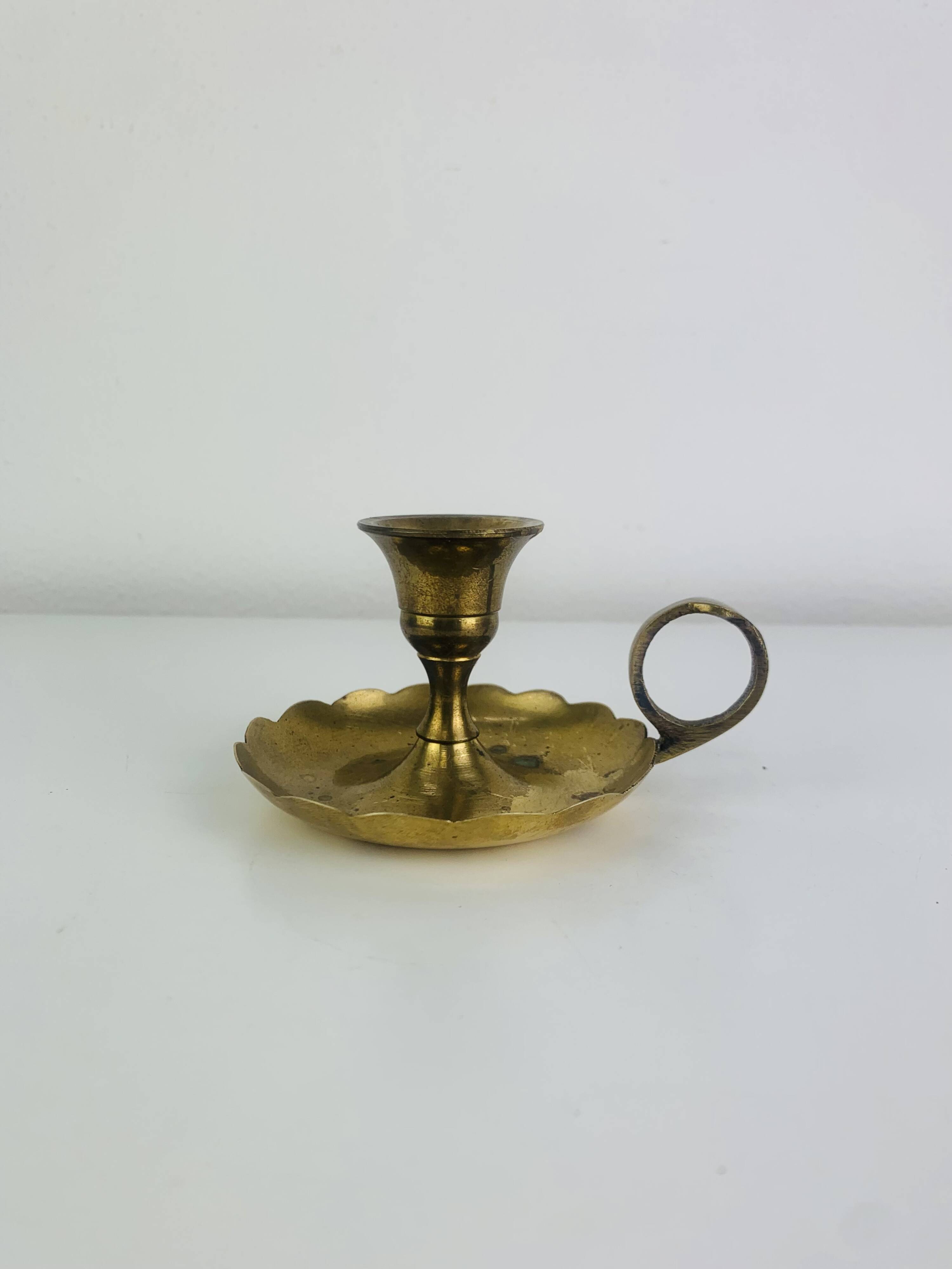Vintage gold-plated brass candlestick