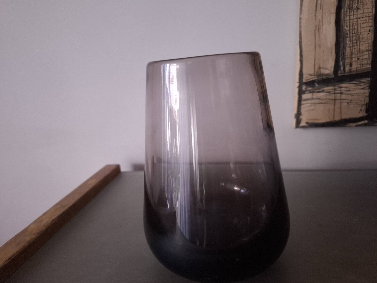 Blown glass vase by master glassmaker Claude Morin, 1978