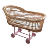 Rattan doll cradle
