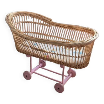 Rattan doll cradle