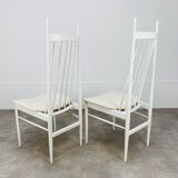 2 Scandinavian chairs with white bars from the 60s