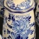 Series of 8 Delft spice jars